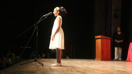Top scoring candidates performing to the audience