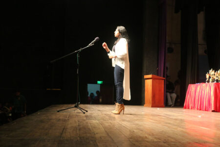 Top scoring candidates performing to the audience